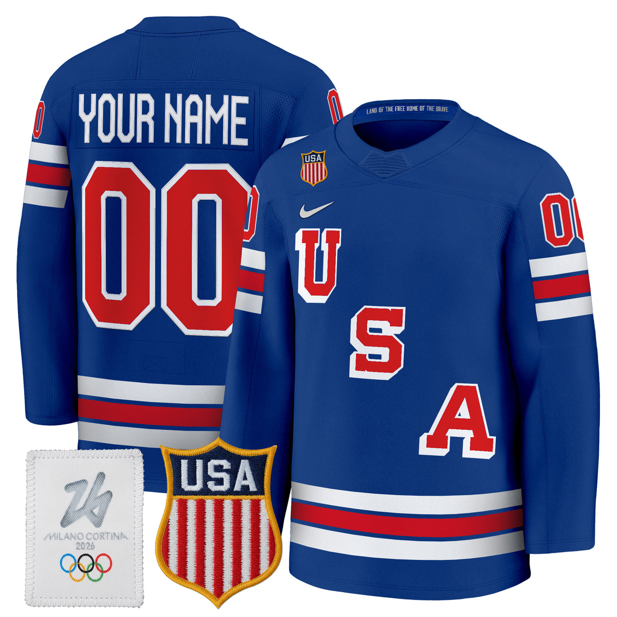 2026 USA Olympic Premium Custom Hockey Jersey - All Stitched