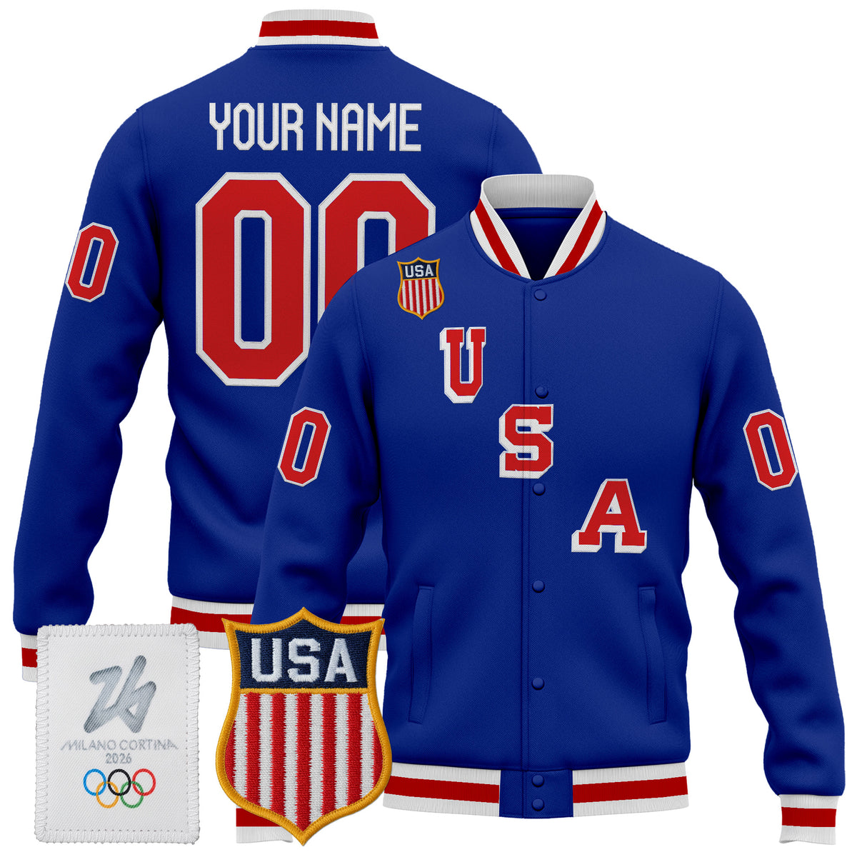 2026 USA Olympic Premium Custom Hockey Jacket - All Stitched